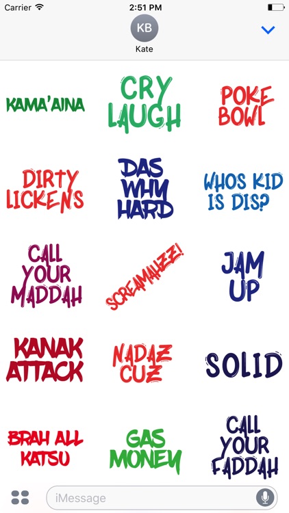 Hawaii Slang Sticker Pack 2