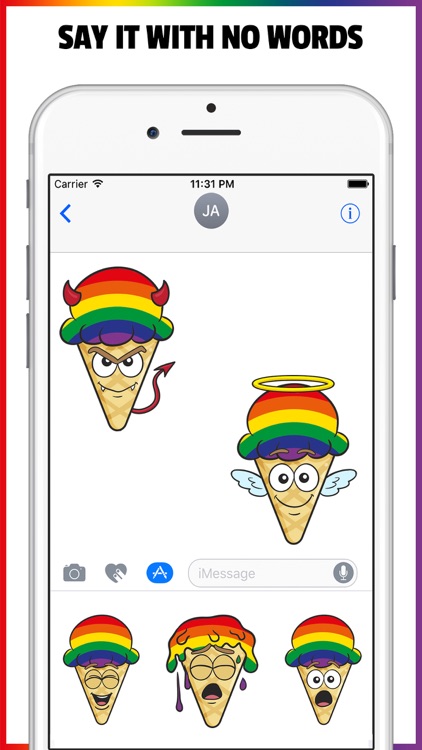 GAY PRIDE Ice Cream Cone Emoji Stickers