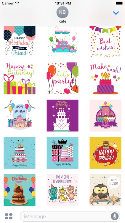 Animated Happy Birthday Card Stickers