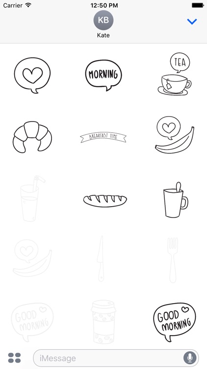 Animated Cute Breakfast Stickers