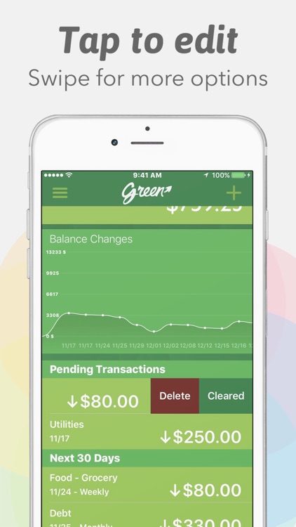 Green: Budget App with Balance Forecasting