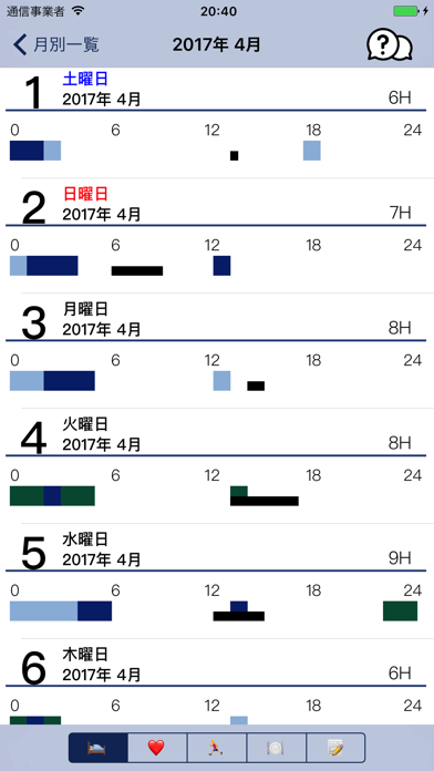 睡眠手帳 〜 睡眠覚醒リズム表を持ち歩こう screenshot1