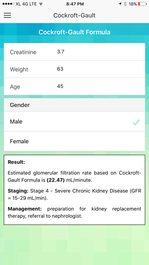 Pocket GFR Calculator