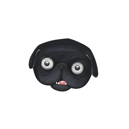 Black Pug Emoji Stickers By From Ideas To Solution S.R.O.