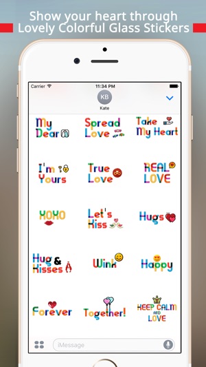 Lovely Colorful Glass Sensitive Word Stickers(圖4)-速報App