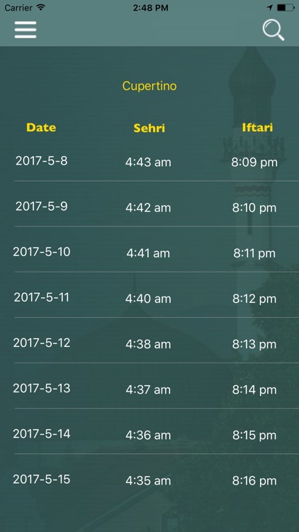 Ramadan Time Table