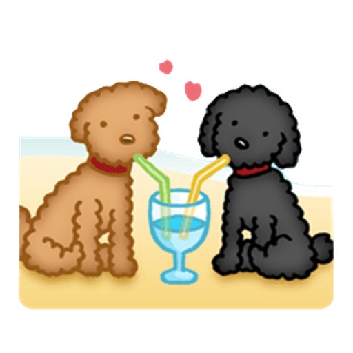 Summer Vacation of Black Toy Poodle Dog Sticker