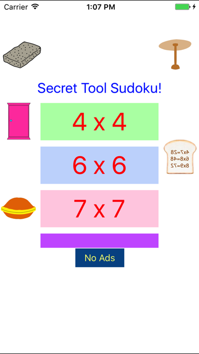 Easy SUDOKU 4x4,6x6,7x7 with Secret Tools screenshot 3