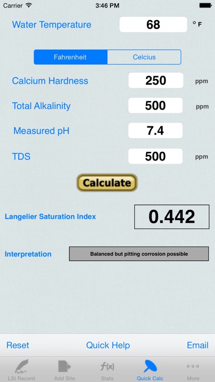 Langelier Saturation Index, LSI Job Logbook screenshot-3