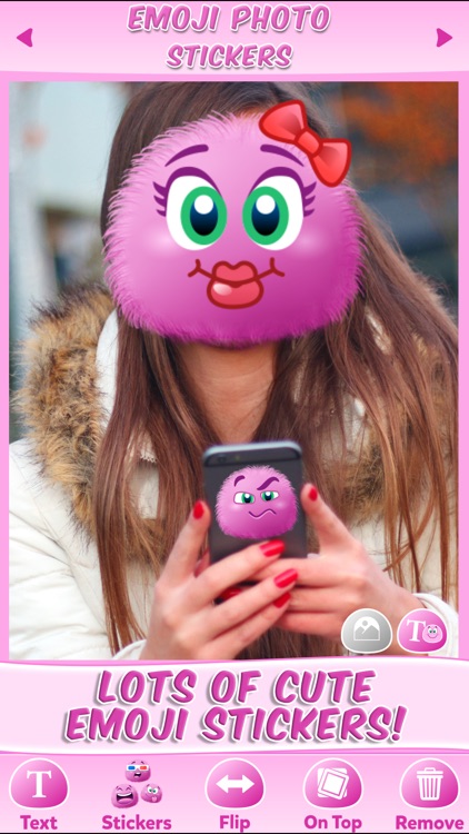 Emoji Stickers Photo: Cute Sticker & Pink Emoticon