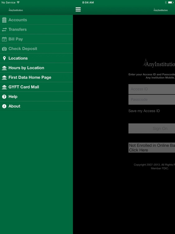 Any Institution for iPad