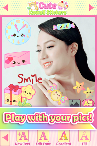 Kawaii Stickers for Photos: Cute Sticker Selfie screenshot 4
