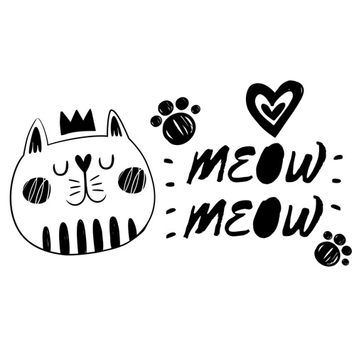 Black and White CAt LOVe Stickers