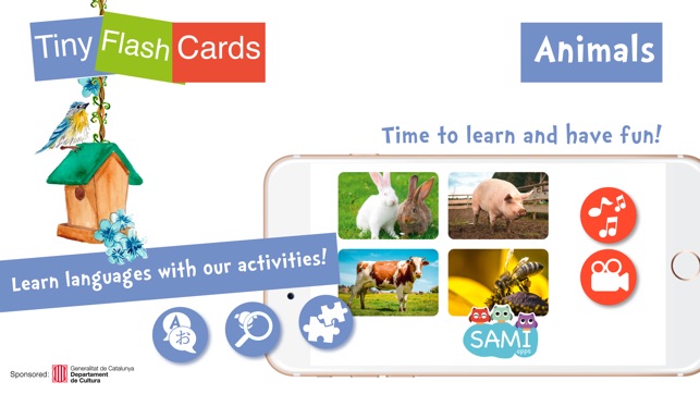 Sami Tiny FlashCards Animals 6 languages kids apps(圖1)-速報App