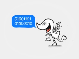 Ardhuiino, one of the main characters in the augmented reality comic book Monde Binaire, comes back to bring his usual spark to your messages