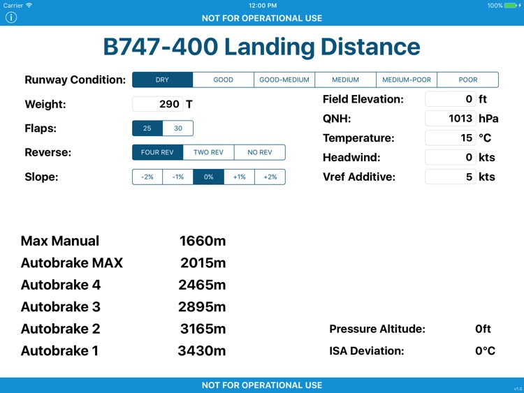 B747 Landing Distance