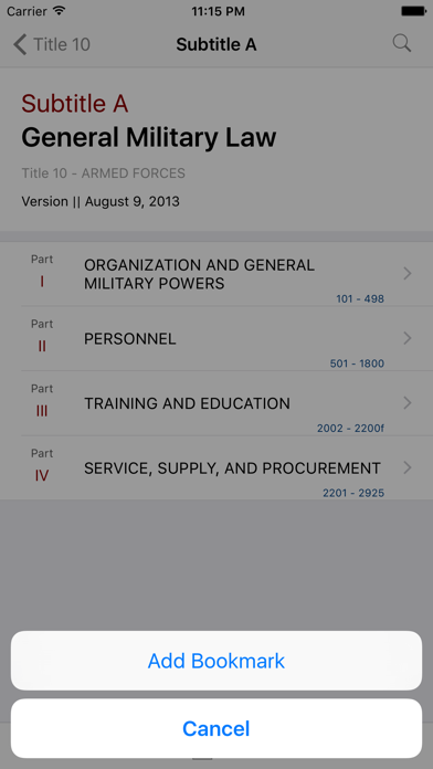 How to cancel & delete 10 USC - Armed Forces (LawStack Series) from iphone & ipad 3