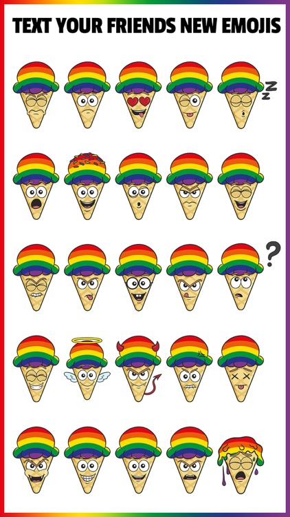 GAY PRIDE Ice Cream Cone Emoji Stickers