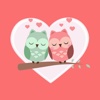 Love Couple Owl Sticker