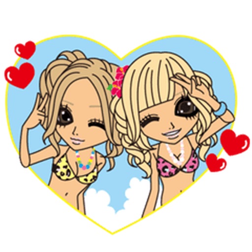 Beautiful Girls in Summer Sticker iOS App