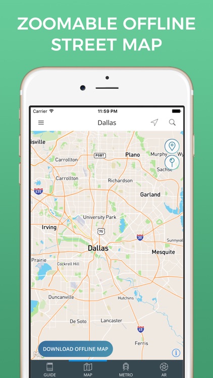 Dallas Travel Guide with Offline Street Map