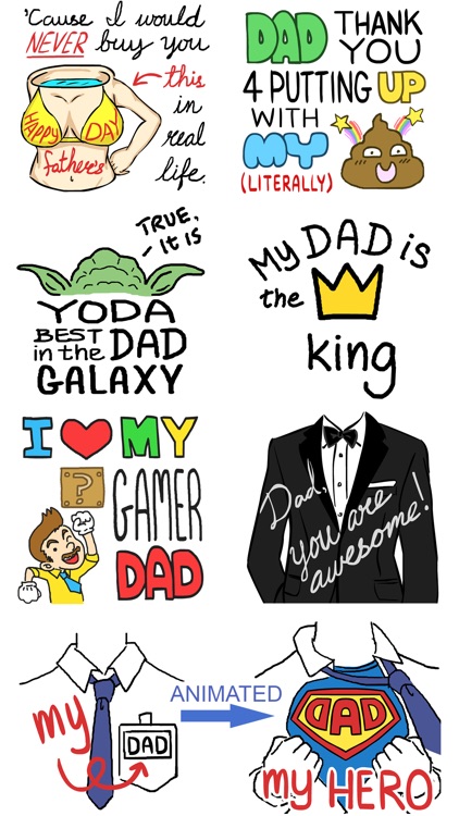 Father's Day Animated Sticker Pack: Coolest Pop