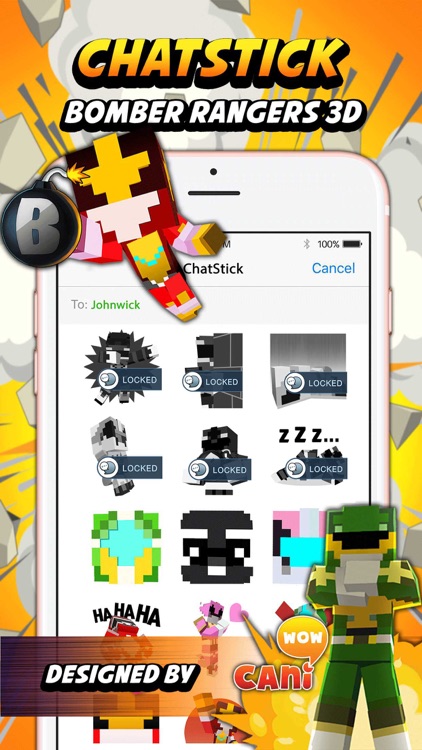 Bomber rangers 3D Stickers for iMessage