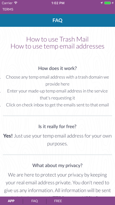 Trash Mail - Create temp email addresses screenshot 2