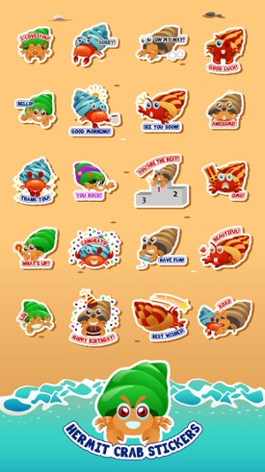 Hermit Crab Expressions Stickers for iMe