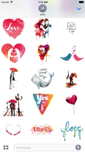 Watercolor Couple Love Sticker Pack(圖3)-速報App