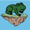 This game's goal is for frog to jump to upper ground