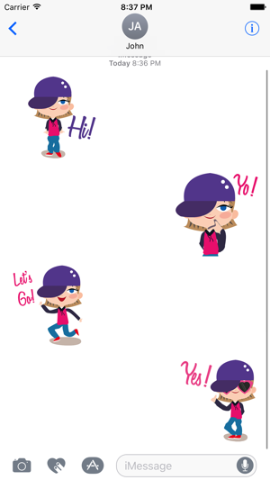 Animated Hip Hop GIRL Stickers for iMessage(圖3)-速報App