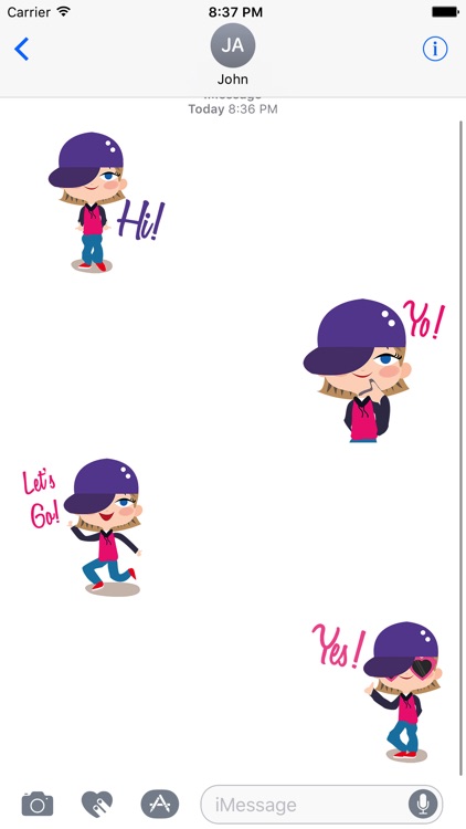 Animated Hip Hop GIRL Stickers for iMessage