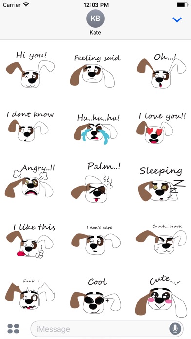 Puppy face emojis screenshot 2