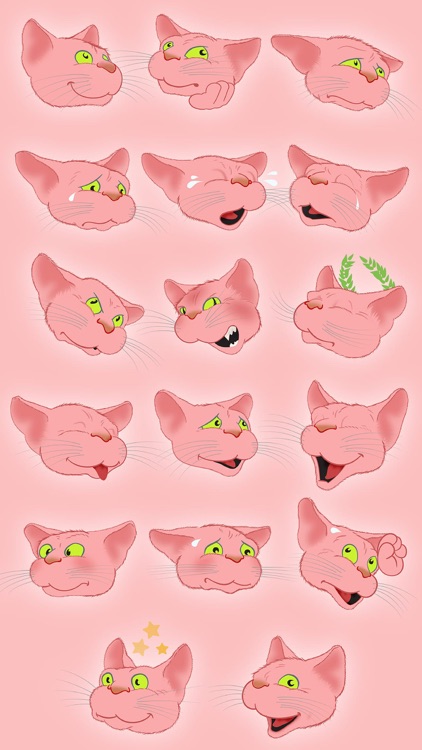 Pink Cat emoji screenshot-3