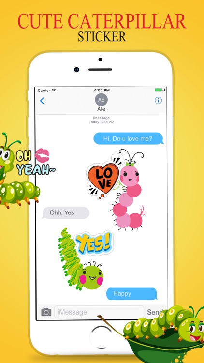 Caterpillar Crawling Stickers Pack screenshot-3