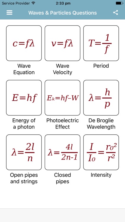 Waves & Particles Questions