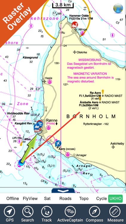 Bornholm (Denmark) charts GPS map Navigator