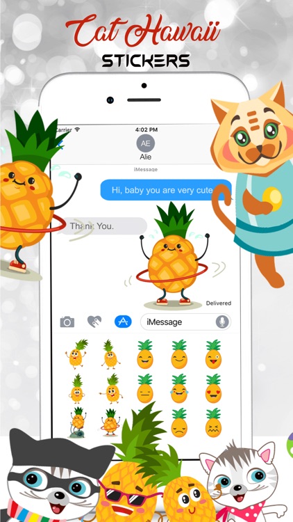 Cat Hawaii Stickers screenshot-4