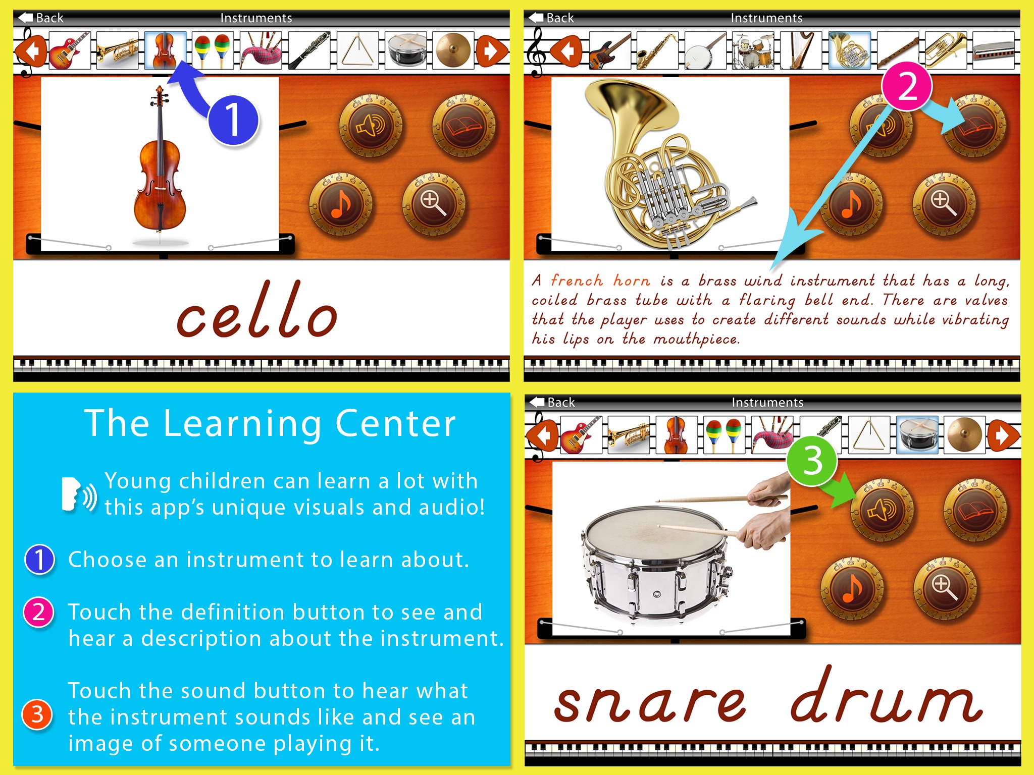 Musical Instruments - Montessori Learning for Kids screenshot 2
