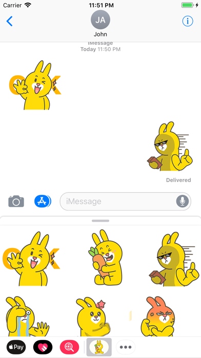 Yellow Bunny Animated Stickers screenshot 3