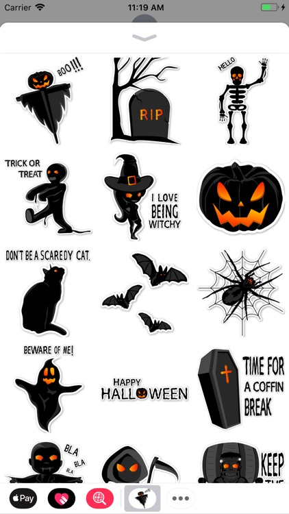 Black Halloween Stickers