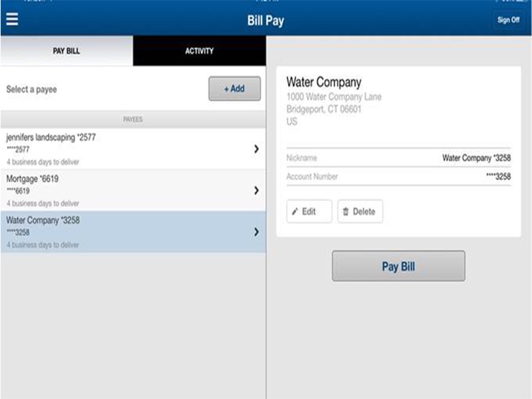People's United Bank Mobile Banking for iPad
