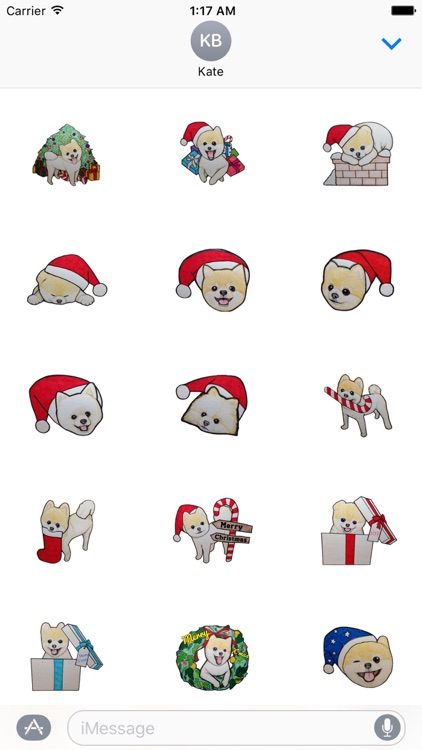 Pomeranian Dog in Xmas Sticker