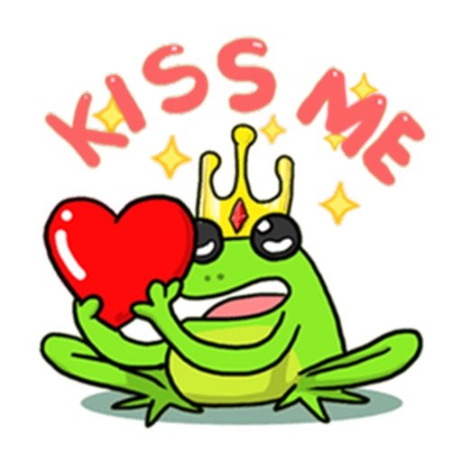 Funny Green Frog Prince Emoji