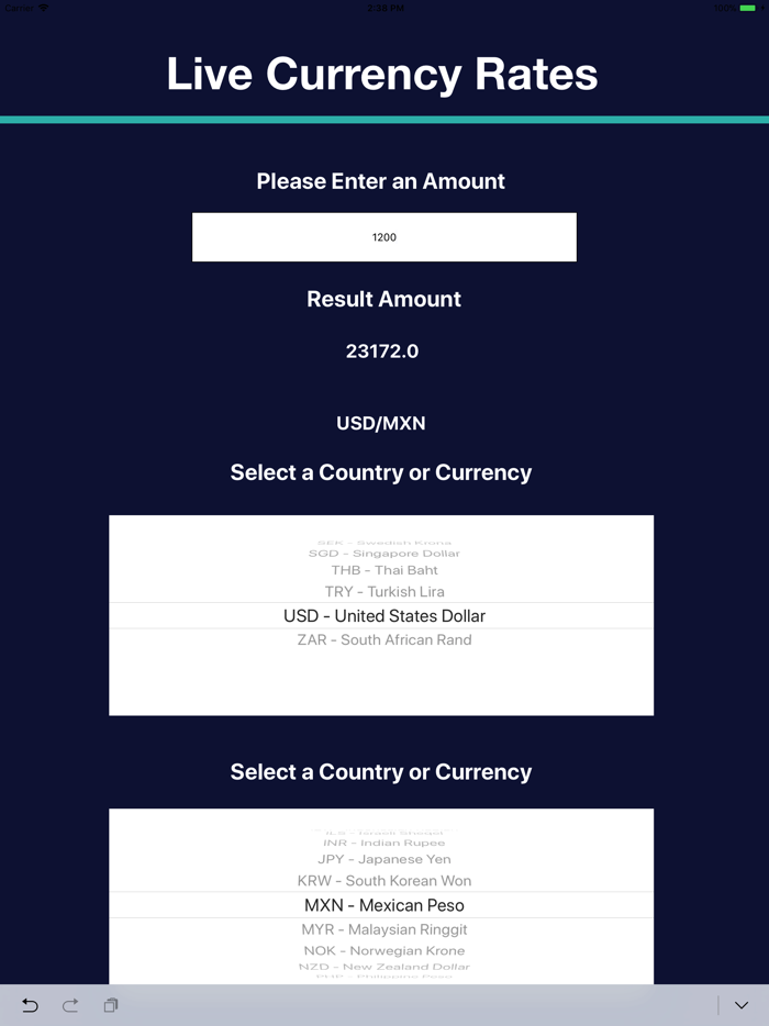 Live Exchange Rate Calculator