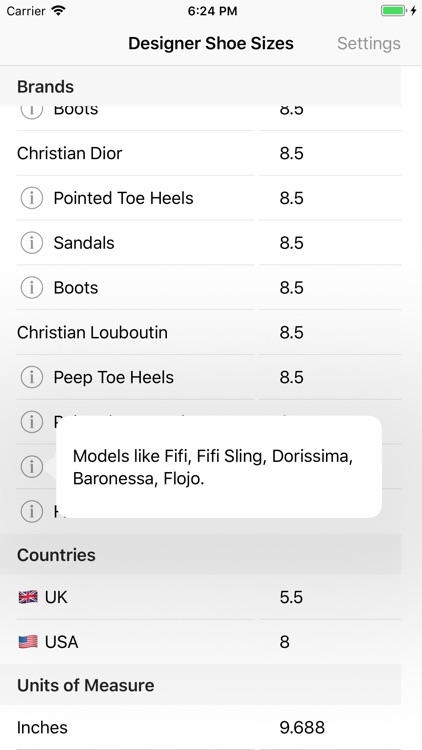 Designer Shoe Sizes screenshot-5