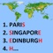 Play the famous word game "City Names"  to enhance your geography knowledge