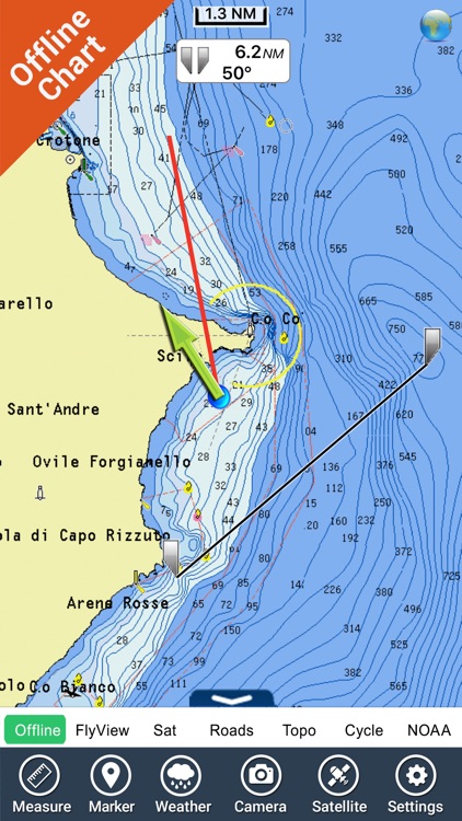 Marine : Calabria GPS map Nautical fishing charts