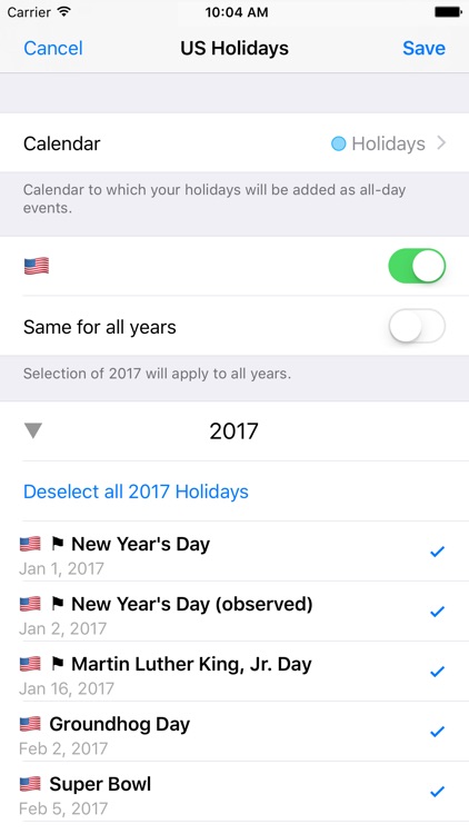 Holidays 2018 edition
